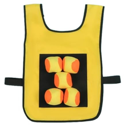 kesurpae Klebrige Ballweste, Völkerball Spielset für Kinder, fördert Spielen im Freien und in Innenräumen mit kreativen Sportaktivitäten, inklusive 5 klebrigen Bällen, Gelb, Kinder