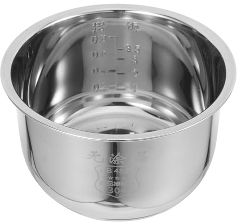 iplusmile 1.6l Rice Cooker Replacement Liner Stainless Steel Inner Pot Thickened, Universal Fit Easy to Clean, Smooth Surface, Silver, for Electric Rice Cookers