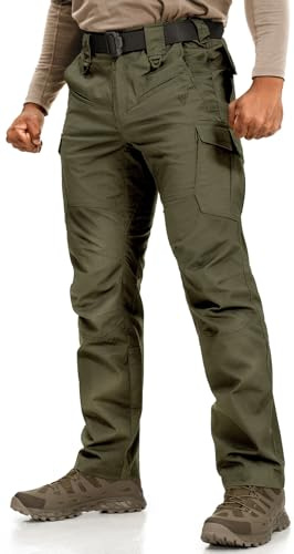 IDOGEAR Pantalon Tactique Homme Pantalon Randonnée Outdoor Imperméable & Respirant Softshell Multi-Poches pour Trekking Airsoft Chasse Résistant & Léger (Ranger Green,30W x 30L)