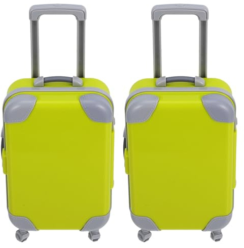 WESIEVYA 2 Mini-Kofferboxen: Mini-Gepäck – Spielzeug-Babykoffer – Niedlicher Plastikkoffer – Leere Bonbonbox – Verpackungswagen für künstliche Wimpern – Kleiner Koffer, Gelb
