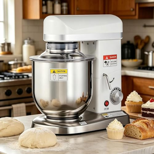 Mélangeur sur socle mélangeur de cuisine robuste, mélangeur électrique compact avec crochet pétrisseur, batteur plat et fouet, accessoires inclus(7l)