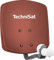 TechniSat DIGIDISH 33 – Satelliten-Schüssel für 2 Teilnehmer (33 cm kleine Sat Anlage - Komplettset mit Wandhalterung und Universal Twin-LNB) rot