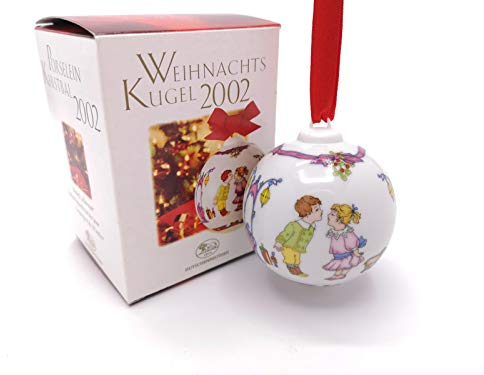 Hutschenreuther Weihnachtskugel 2002, Baumanhänger, Baumkugel, Baumschmuck, Anhänger, Porzellankugel, Weihnachten
