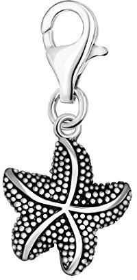 Quiges Charm Anhänger 3D Ozean Seestern 925 Silber mit Karabinerverschluss für Bettelarmband