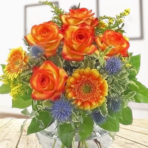 Strauß Froggy - Kreativ gebundener Blumenstrauß - Inklusive Grußkarte