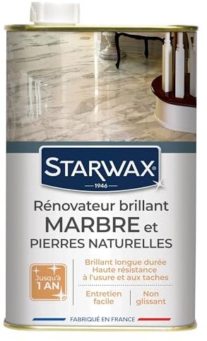 STARWAX Schützender Glanzauffrischer für Marmor und Naturstein - Gibt Schutz und Glanz - Gegen Flecken - Langzeitwirkung - Rutschfest - 1 l - etwa 30 m²