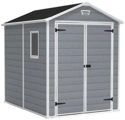 Keter /Chalet et Jardin 12 Premium 86 Gartenhaus, Kunstharz, Doppeltür, Polypropylen, Grau, 4,4 m²