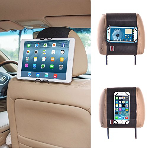 Universal Smartphone & Tablet PC Kfz Halterung Kopfstütze Halterung Auto Kompatibel mit iPad, iPhone 15 Pro Max, 14 Plus, 13 12 Pro,11, XS Max, XR, 8 Plus,7 / Galaxy S23, S22 und viele mehr - von TFY
