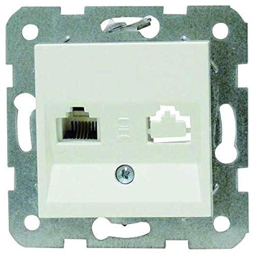 UAE-Anschlussdose für ISDN 6 reinweiß mit Kombizentralscheibe 50x50mm EAN