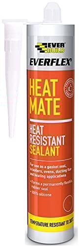 Everbuild Everflex Heat Mate Sealant – High Performance Heat Resistant Silicone Sealant – Waterproof – Low Dirt Pick Up – Permanently Flexible – Black – 295ml