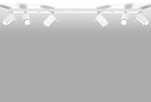 famlights Angelina Deckenstrahler aus Stahl Weiß, 6-flammig | Deckenlampe modern, ideal für Küche, Esszimmer, Kinderzimmer, Flur | 6 Spots Deckenspots Deckenstrahler Deckenleuchte Beleuchtung GU10 ?
