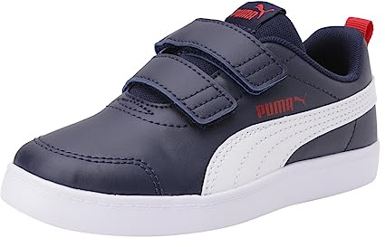 PUMA Unisex Kinder Courtflex V2 V Ps Turnschuhe, Peacoat High Risk Red, 34 EU