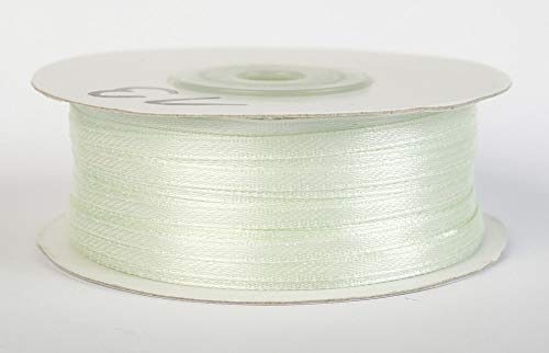 Jajasio Satinband 100 Yard-Rolle, 3mm breit, Auswahl aus 50 Farben/Farbe: 13 - Mint, Geschenkband, Schleifenband