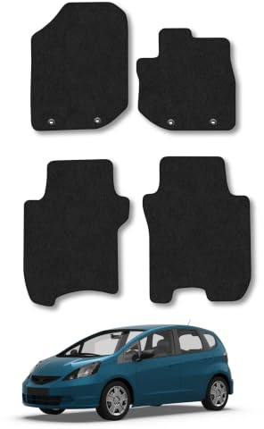 Honda Jazz (2011-2015) Carpet Car Mats | Black Edge Trim Tailored Fit Floor Mats Full Coverage Protection Accessories Easy Clean Anti Slip Made in the UK