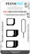 Hayatec SIM-Karten-Adapter-Set mit SIM-Ejector Pin Konvertiert Nano-SIM zu Micro-SIM Standard SIM zu Nano – 4-in-1 SIM Werkzeugset für iPhone Samsung LG Nokia HTC SIM Konverter – Schwarz