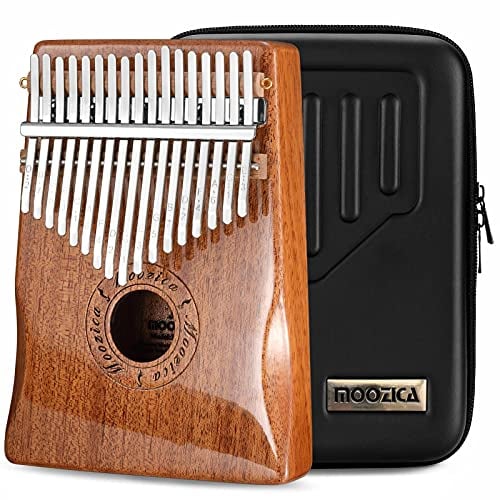 MOOZICA 17 Tasten Kalimba Daumenklavier, Massives Mahagoniholz Professionelle Kalimba Marimba mit Hochglanz-Finish Musikinstrument