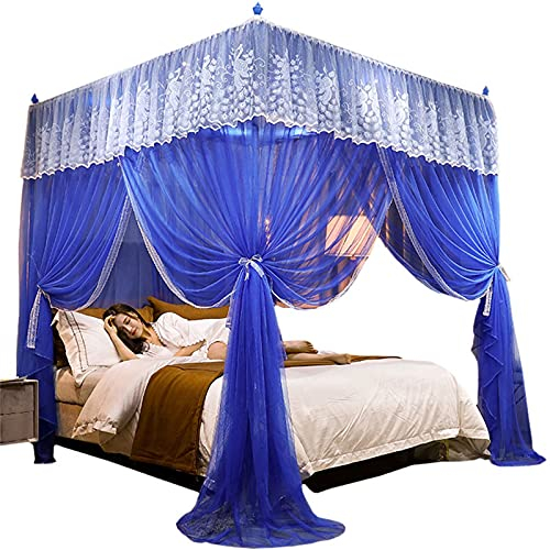 CHLDDHC Himmelbett Himmelbett Mosquito Bett Mit Rahmen 4-Eck-Pfosten-Bett-Zelt Für Kinder, Mädchen, Jungen, Erwachsene Zimmerdekoration
