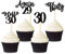 Blumomon Black Glitter 30th Birthday Cupcake Toppers Happy Birthday Again 29 Cupcake Toppers Happy 30th Cake Decorations for 30th Birthday Happy 30th Theme Party Supplies