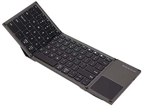 Tastiera Bluetooth Pieghevole, Tastiera Wireless 78 Tasti Tastiera dal Design Pieghevole Ultra Sottile con Touchpad per OS Android Smartphone Tablet e Laptop