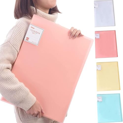 A3 30 Pages Livre de Stockage de Peinture au Diamant, Couverture Transparente étanche, Livre de Présentation Diamant Painting, Livre de Rangement Diamond Painting Portfolio A3 30 Pages, Pink