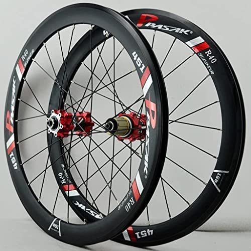 Wheelset 20 (406) Fahrrad Aluminium-Aluminium-Radsatz, 22 (451) 24h Quick Release doppelwandige Felgen-Scheiben-Bremsrad 08.09.10.11/12 Geschwindigkeit road Wheel ( Color : Black , Size : 22in*451 )
