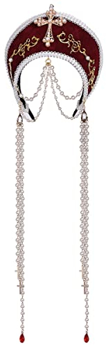 GRACEART Anne Boleyn Hut Kopfbedeckung elisabethanische Kopfbedeckung Tudor Coronet Hood Hat
