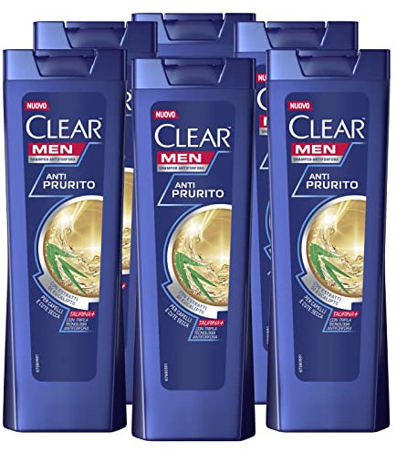 6 x Clear Men Anti-Juckreiz-Shampoo mit Eukalyptusextrakten beruhigt die Haut und wirkt lindernd - 6 Flaschen à 225 ml