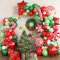 Luftballon Girlande Weihnachten, Rot Grün Weiß Helium Latex Ballon Girlande Kit, Weihnachtsdeko Partyballons Set Ballonbogen mit Stern Krücke Lutscher Windmühle Folienballon für Xmas Party Deko