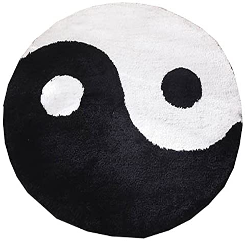 Haowul Bereich Teppiche Yin Und Yang Round Teppiche Wohnzimmer Teppich Flauschiger Waschablen Tai Buddhist Innenboden Fläche Für Spielzimmer Schlafzimmer