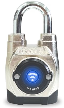 eGeeTouch 5th GEN [2023] Outdoor Smart Padlock, IP66 Weatherproof, Rugged Design for Commercial use, Bluetooth + NFC (Short Shackle), (GT 5th Short)