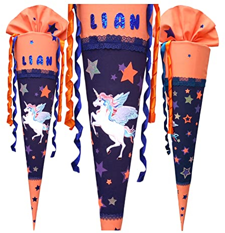 Einhorn Schultüte passend zum Pegasus Night Nuala Step by Step, für Mädchen, genäht, mit Name versehen