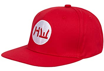 HIDETOSHI WAKASHIMA Sakae Izumi Aoba Snapback Kappe. Baseball Cap aus Baumwolle, mit geradem Schild, Buckram verstärkt, 6-Panel mit Eyelets, für Erwachsene, größenverstellbar (rot)