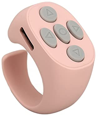 Pulsante telecomando Bluetooth, Page Turner Remote Page Turner Controller wireless ricaricabile Smart Ring Controllo Bluetooth 5.3 per E-Book Rosa (Rosa)