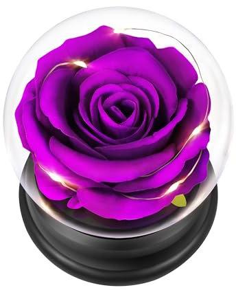 Regalo per la mamma per la festa della mamma, regalo di rosa incantata in seta rossa, regalo di compleanno per donne, regalo di rosa per lei, anniversario, matrimonio (rosa viola)