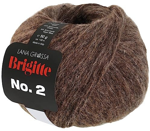 LANA GROSSA Brigitte Nr.2 | Edle Netzgarnstruktur aus Alpaka und Baumwolle | Handstrickgarn aus 47% Alpaka, 45% Baumwolle & 8% Schurwolle | 50g Wolle zum Stricken & Häkeln | 140m Garn FB 60