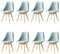HJhomeheart Lot de 8 Chaises de Salle à Manger en Tissu Patchwork avec Coussin d'assise Amovible et Pieds en Bois Massif pour Salle à Manger, Salon, Cuisine, etc. (Peluches Vert)