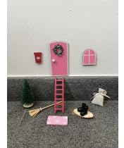Spielzeug-Opa Wichtel Tür Set rosa 10-teilig Weihnachtsdeko Wichtel Haus Adventszeit Deko Wichteln