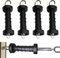 ToneRiso Lot de 5 poignées de portail de clôture électrique, poignées de porte isolées, poignée de porte à ressort pour clôture, facile à prendre en main (noir)