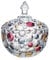 auons Glass Cookie Jar with Lids, Coloured Sweet Candy Jar Large, Decorative Biscuit Jar, Elegant Hand Painted Candy Server Crystal Candy Bowl, Nut Fruit Bowl Snacks Dry Food Storage Container