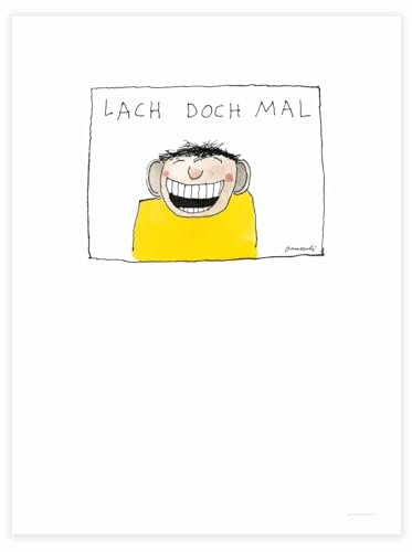 Janosch Hochwertiger Posterdruck mit Originalmotiv Lach doch mal!