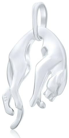 Tony Fein Panther Anhänger Groß Massiv 925 Sterling Silber Puma Poliert für Herren und Damen