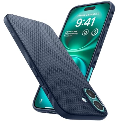 Spigen Liquid Air Case Compatible with iPhone 16 - Navy Blue