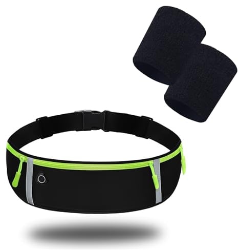 Landrain Wasserdichte und Verstellbare Bauchtasche Laufgürtel, Lauftasche Jogging, Joggen mit Tasche Verstellbarem Gummiband