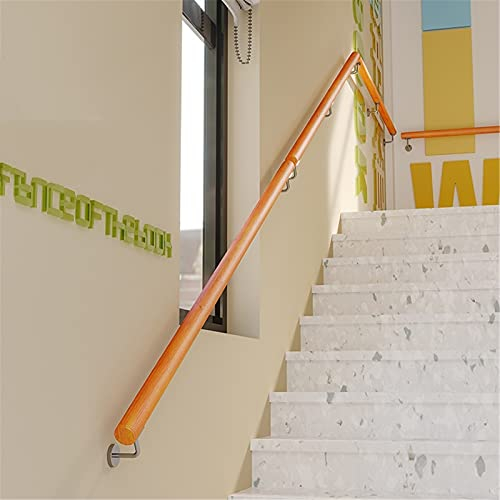 ASHILD Handläufe HallwaStair Naturholz, 0,3 m-6 m lang, Rutschfester Haltegriff für ältere Kinder für Innen- oder Außengeländer (Größe: 4,5 m/14,5 Fuß (5 Teile))