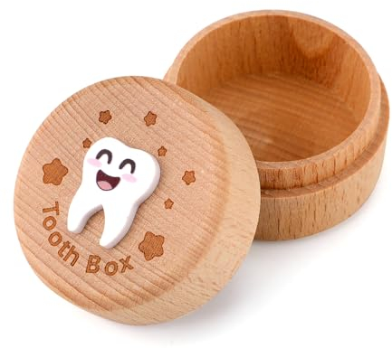 Zahnfee-Box mit 3D-Schnitzerei, Aufbewahrungsbox aus Holz für Verlorene Zähne Süß Aufbewahrungsbox für Zähne für Jungen Mädchen Kinder Geburtstag Babyparty-Geschenk (Jungen)