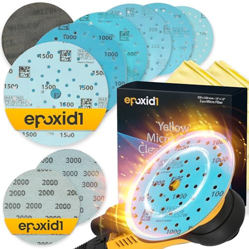 epoxid1® Schleifset für Epoxid-Harz-Oberflächen, Epoxidharz-Tische - Netinterface & Schleifpad Set - feines Schleifen & Polieren von Epoxyd-Harz, Kunstharz, Nassschleifpapier, Schmirgelpapier