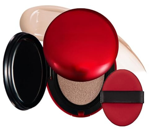 Waterproof Flawless Air Cushion Foundation, Cushion Foundation Makeup for Glass Skin, Full Coverage Foundation with Lightweight and Breathable Easy Application for All skin Types (24W, One Size)