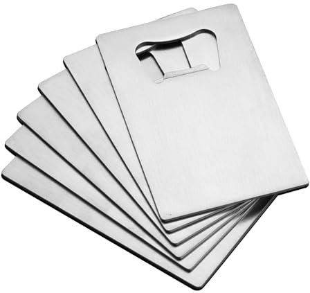 Zerdyne 12 Pcs Credit Card Stainless Steel Bottle Opener, Wallet Bottle Opener Credit Card Size, Silver