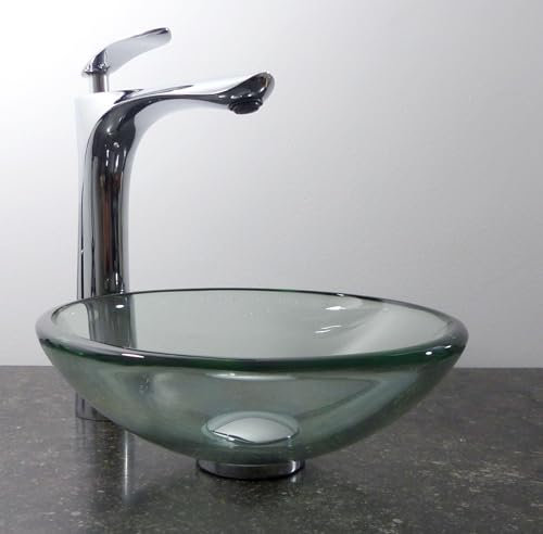 Nero Aufsatz Glas Waschbecken Klarglas rund klein 29cm Wohnmobil Waschschale