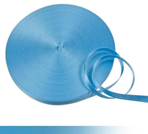 QSCTYG 45 Meter 10 mm buntes Nylon-Gurtband, Schrägband for handgefertigte Arbeitskarten, Gurt, Kleidung, Nähzubehör(LightBlue)